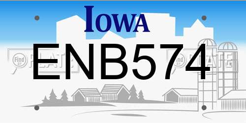 ENB574 Iowa License Plate