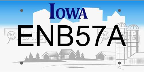 ENB57A Iowa License Plate