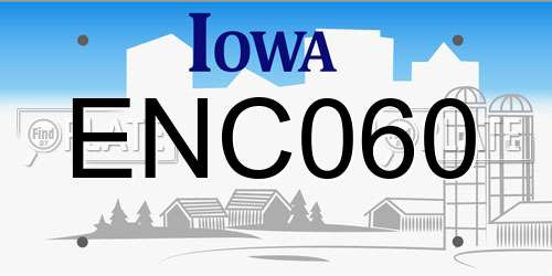 ENC060 Iowa License Plate