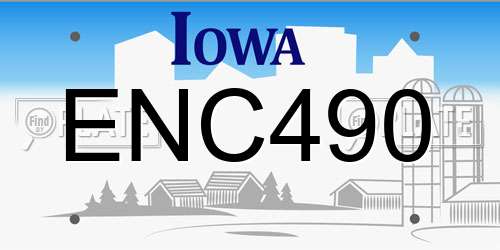 ENC490 Iowa License Plate