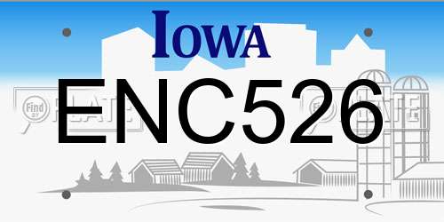 ENC526 Iowa License Plate