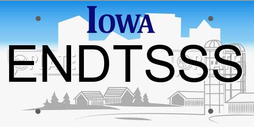 ENDTSSS Iowa License Plate