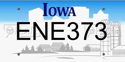 ENE373 Iowa License Plate