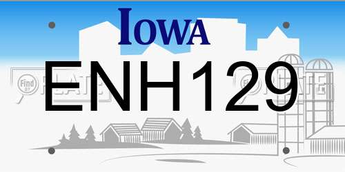ENH129 Iowa License Plate