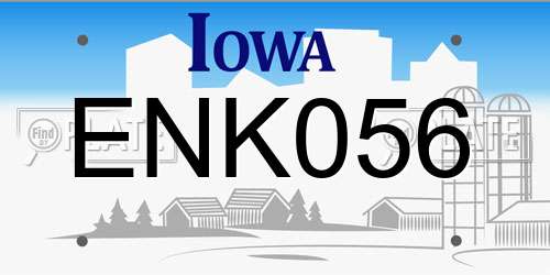 ENK056 Iowa License Plate