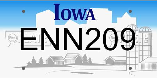 ENN209 Iowa License Plate