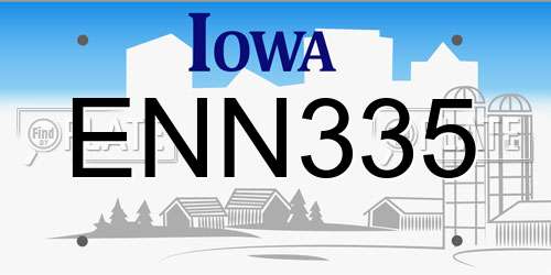 ENN335 Iowa License Plate