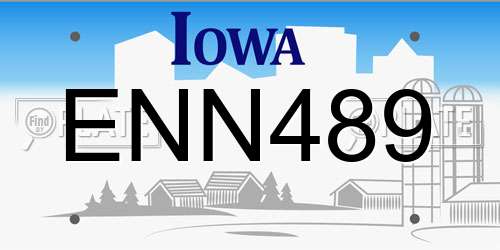 ENN489 Iowa License Plate