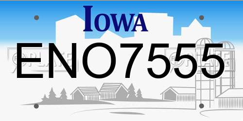 ENO7555 Iowa License Plate