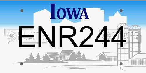 ENR244 Iowa License Plate