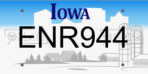 ENR944 Iowa License Plate