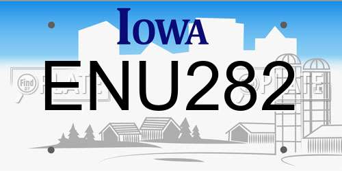 ENU282 Iowa License Plate