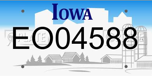 EO04588 Iowa License Plate