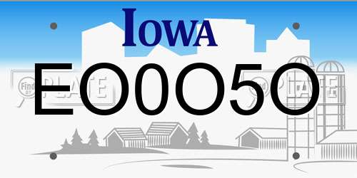 EO0O5O Iowa License Plate