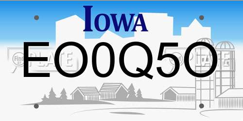 EO0Q5O Iowa License Plate