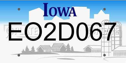 EO2D067 Iowa License Plate