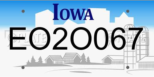 EO2O067 Iowa License Plate