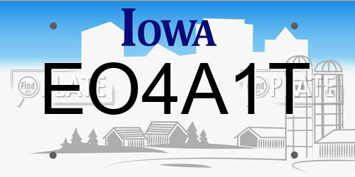 EO4A1T Iowa License Plate