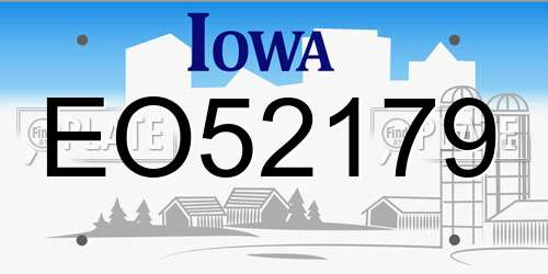 EO52179 Iowa License Plate