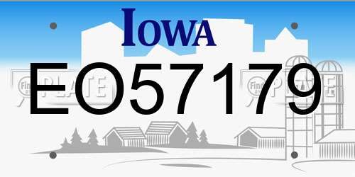 EO57179 Iowa License Plate