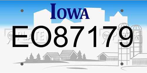 EO87179 Iowa License Plate