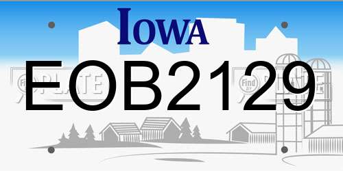 EOB2129 Iowa License Plate