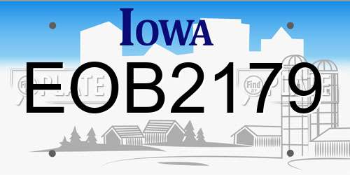 EOB2179 Iowa License Plate