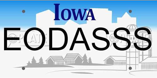EODASSS Iowa License Plate