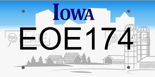 EOE174 Iowa License Plate
