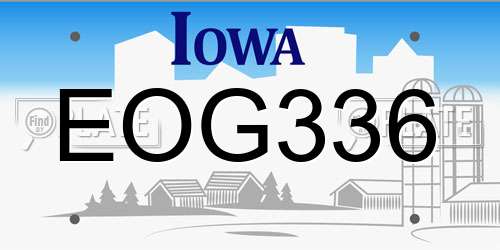 EOG336 Iowa License Plate