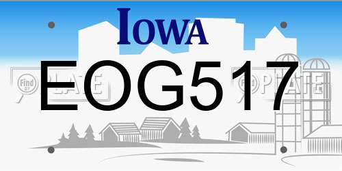 EOG517 Iowa License Plate