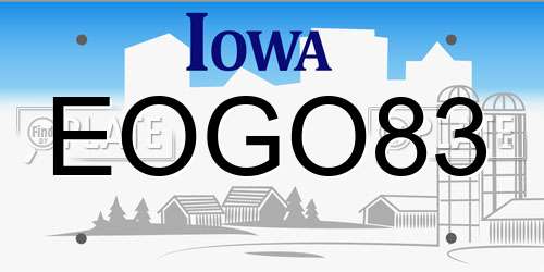 EOGO83 Iowa License Plate