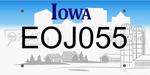 EOJ055 Iowa License Plate
