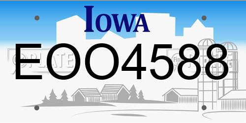 EOO4588 Iowa License Plate