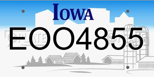EOO4855 Iowa License Plate