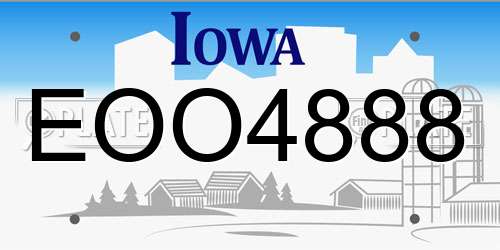 EOO4888 Iowa License Plate