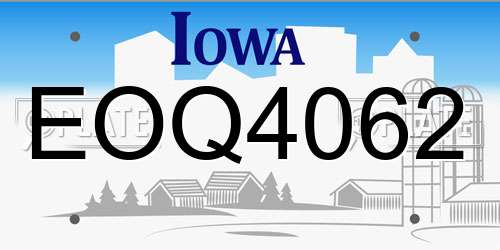 EOQ4062 Iowa License Plate