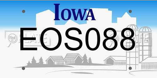 EOS088 Iowa License Plate