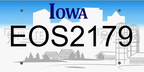 EOS2179 Iowa License Plate