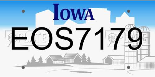 EOS7179 Iowa License Plate