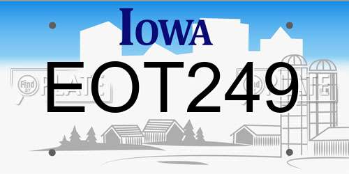 EOT249 Iowa License Plate
