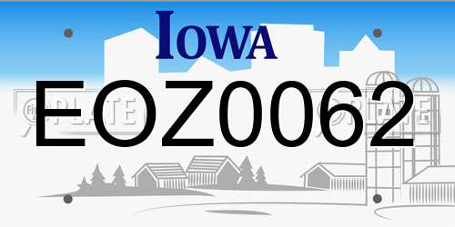 EOZ0062 Iowa License Plate