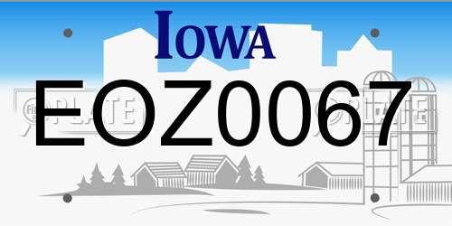 EOZ0067 Iowa License Plate