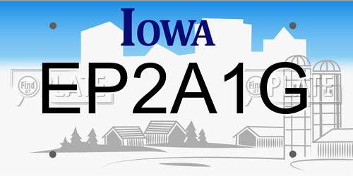 EP2A1G Iowa License Plate