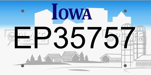 EP35757 Iowa License Plate