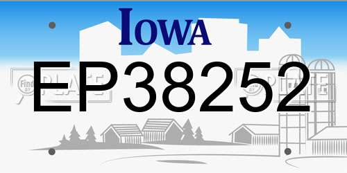 EP38252 Iowa License Plate