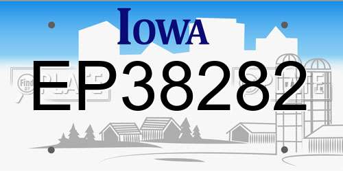 EP38282 Iowa License Plate