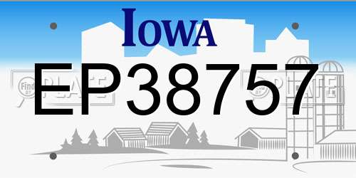 EP38757 Iowa License Plate