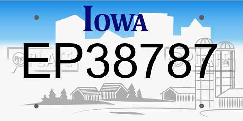 EP38787 Iowa License Plate
