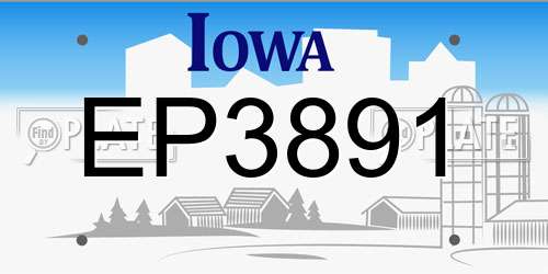 EP3891 Iowa License Plate